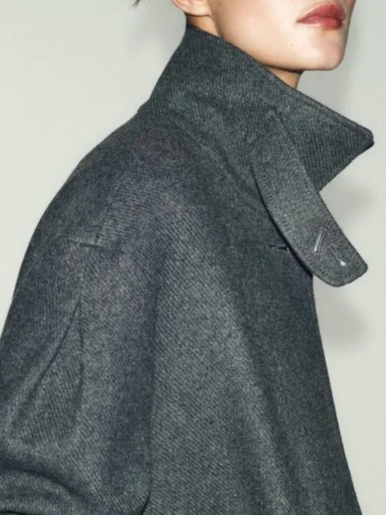 NWT ZARA WOOL BLEND COAT WITH HIGH NECK 2070 - Picture 8 of 8